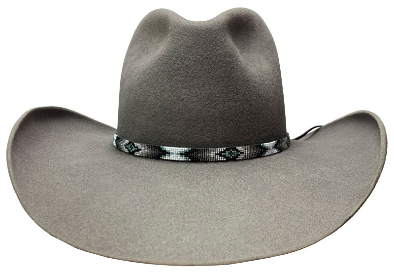280 SPORTING CLAY smoke color with LL beaded turquoise and grey hatband