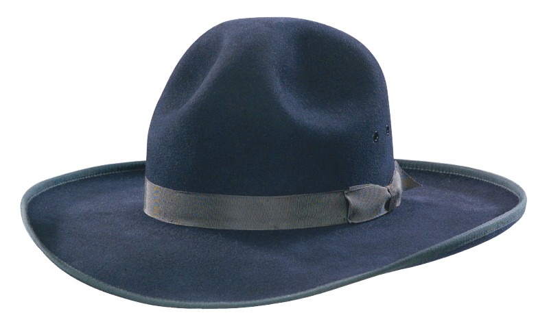 45 TWO DOT navy hat with charcoal grey ribbon hatband