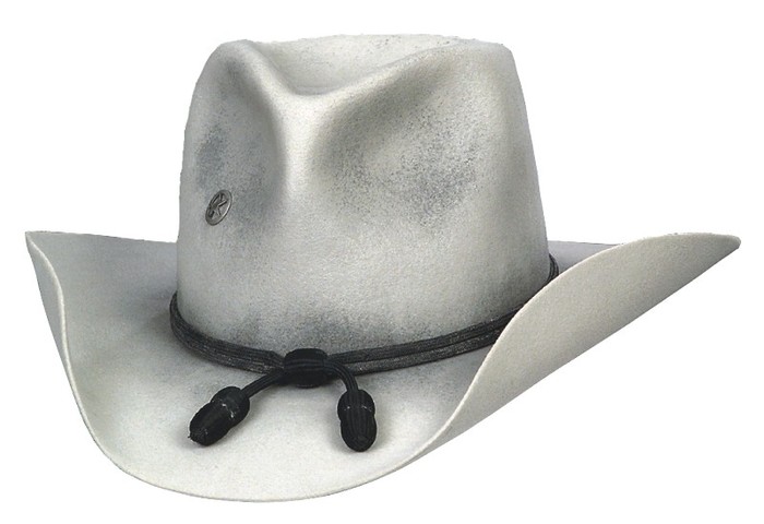 64 JWH silverbelly color hat with Cavalry Black hand braided leather (distressed) hatband