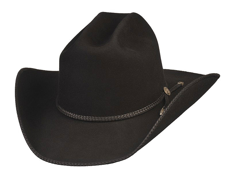 RR 8 black hat with Woven braided leather hatband