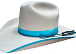 154 20 X Pure Beaver Bone color CATTLEMAN with Turquoise and Black hatband