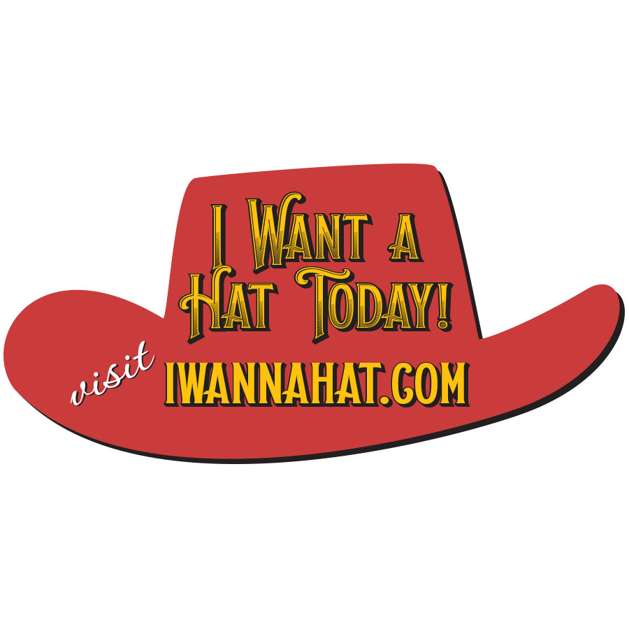 Red had with type: I want a hat today! Visit iwannahat.com